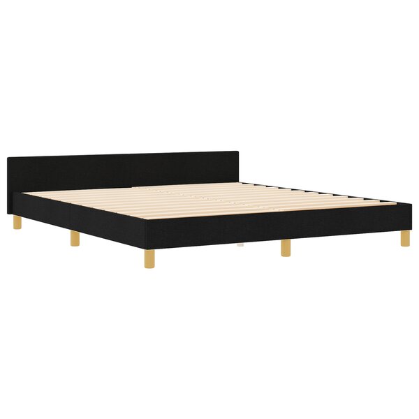 Lit vidaXL Noir 180x200 cm en tissu