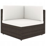 vidaXL Salon de jardin 9 Pièces avec coussins Marron Résine tressée