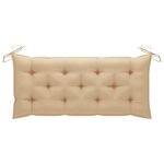 vidaXL Banc de jardin empilable et coussin 128 5cm Bois de teck massif