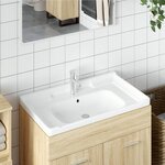 vidaXL Évier salle de bain blanc 91 5x48x23 cm rectangulaire céramique