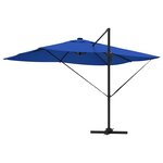 vidaXL Parasol déporté Roma avec LEDs Bleu Azur 352x251x265 cm Aluminium