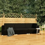 vidaXL Salon de jardin 3 Pièces avec coussins résine tressée noir