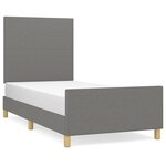 vidaXL Cadre de lit avec tête de lit Gris foncé 80x200 cm Tissu