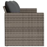 vidaXL Canapé de jardin avec coussins 3 places gris résine tressée