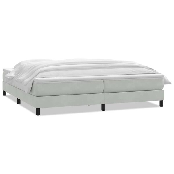 vidaXL Sommier à lattes de lit et matelas gris clair 180x210cm velours