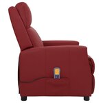 vidaXL Fauteuil de massage Rouge bordeaux Similicuir