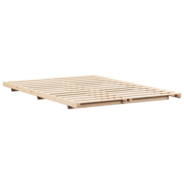 vidaXL Cadre de lit surélevé Marron 160 x 210 cm Bois massif en pin