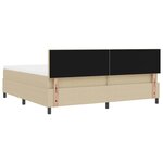 vidaXL Lit à Sommier avec Matelas & Lumière LED Vert Gris 200x200 cm Tissu Côtelé