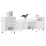 vidaXL Meuble TV Blanc 160x35x55 cm Bois d'ingénierie