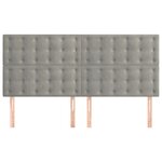 vidaXL Tête de lit Gris clair 160x5x118/128 cm Velours