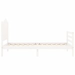 vidaXL Cadre de lit et tête de lit blanc 100x200 cm bois massif