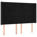 vidaXL Tête de lit avec oreilles Noir 147x16x118/128 cm Velours