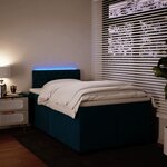 vidaXL Sommier à lattes de lit et matelas bleu 120x200 cm velours