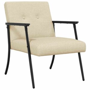 vidaXL fauteuil Crème tissu
