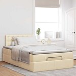 vidaXL Cadre de lit ottoman avec matelas crème 120x200cm tissu