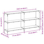 vidaXL Table console avec dessus en verre noir 158 5x30x81 cm acier