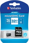 Carte mémoire Micro SD Verbatim 32Go SDHC Class 10 + adaptateur