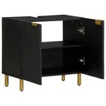 vidaXL Armoire lavabo de salle de bain noir bois d'ingénierie