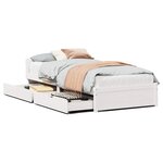vidaXL Cadre de lit sans matelas blanc 90x190 cm bois de pin massif
