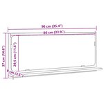 Miroir de salle de bain vidaXL en chêne artisanal 90x10 5x37 cm en bois d'ingénierie