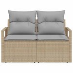 vidaXL Canapé de jardin Beige 120 x 62 x 69 cm polyrotin