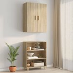 vidaXL Armoire murale suspendue Chêne sonoma 69 5x34x90 cm