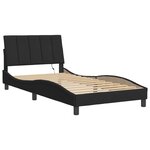 vidaXL Cadre de lit avec LED sans matelas Hanko noir 100x200 cm velours