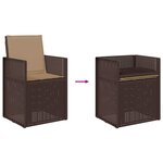 vidaXL Ensemble de salle à manger pour jardin 5 Pièces Marron et taupe PP