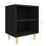 Vidaxl table de chevet avec pieds en bois massif noir 40x30x50 cm