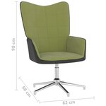 Vidaxl chaise de relaxation vert clair velours et pvc