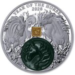 Pièce de monnaie en Argent 25 Francs g 62.2 (2 oz) Millésime 2026 Jade Series HORSE