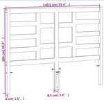 vidaXL Tête de lit cire marron 135 cm bois massif de pin