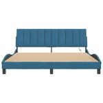 vidaXL Cadre de lit avec LED sans matelas Hanko bleu 180x200 cm velours