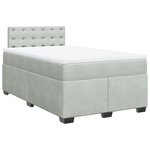 vidaXL Sommier à lattes de lit et matelas Gris clair 120x200cm Velours