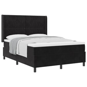vidaXL Lit à ressorts avec matelas Noir 140 x 190 cm Velours