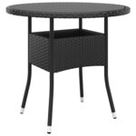 vidaXL Mobilier à dîner de jardin 3 Pièces Résine tressée Noir