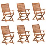 vidaXL Chaises de jardin pliantes lot de 6 57x66x95 cm bois d'acacia