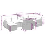 vidaXL Salon de jardin 8 Pièces avec coussins gris résine tressée