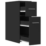 vidaXL Armoire de salle de bain étroite avec roulettes noir