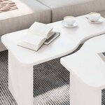 vidaXL Table basse 2 Pièces Blanc 100 x 69 x 35.5 cm Bois massif en pin