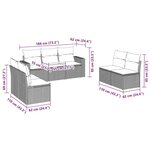 vidaXL Salon de jardin 7 Pièces avec coussins noir résine tressée