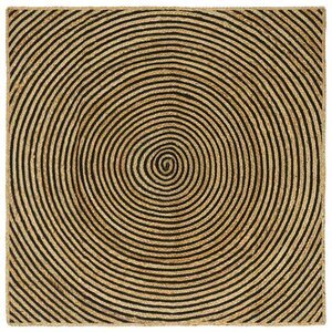 vidaXL Tapis Naturel et Noir 160 x 160 cm Jute