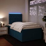 vidaXL Sommier à lattes de lit et matelas bleu 120x200 cm velours