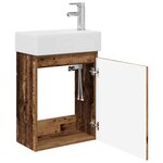 vidaXL Meuble de salle de bain avec robinet Bois ancien