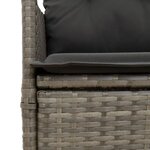 vidaXL Canapé de jardin inclinable 2 places avec table gris poly rotin