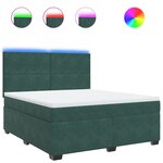 vidaXL Sommier à lattes de lit et matelas Vert foncé 180x200cm Velours