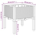 vidaXL Jardinière avec pieds blanc 40x40x42 cm PP