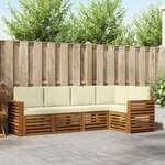 vidaXL Ensemble de canapé d'angle avec coussin 5 Pièces Naturel et Crème