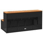 VidaXL Marche bain à remous noir 100x50x50 5cm polyrotin acacia massif