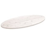 vidaXL Dessus de table blanc 100x50x2 5 cm bois de pin massif ovale